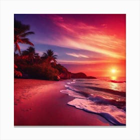 Sunset On The Beach 1080 Canvas Print