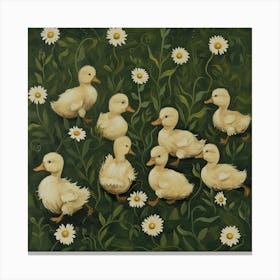 Ducklings Fairycore Painting 1 Canvas Print