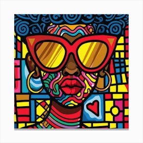 Vibrant Shades Series. Contemporary Pop Art With African Twist, Canvas Print