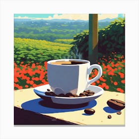 Coffee Cup On A Table Canvas Print