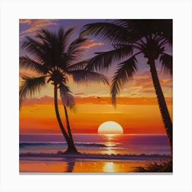 Sunset At The Beach 1 Canvas Print