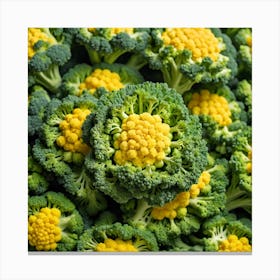 Close Up Of Yellow Broccoli Canvas Print