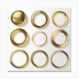 Gold Ring Set Canvas Print