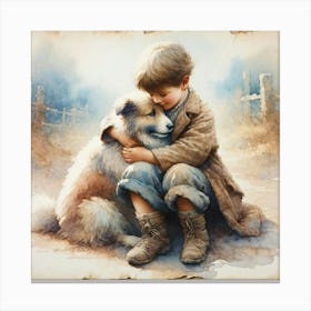 Boy And His Dog Canvas Print