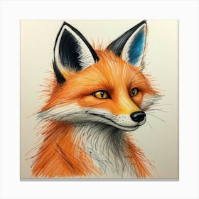 Fox Drawing 4 Canvas Print