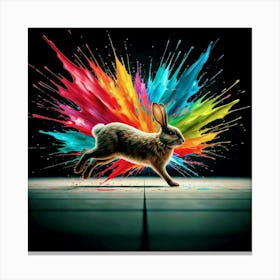 Rabbit With Paint Splashes Stampe su tela