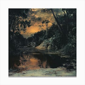 'Sunset In The Forest' 1 Canvas Print