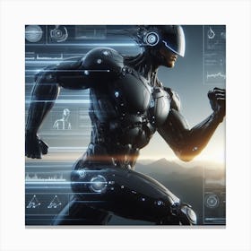 Futuristic Man Running 26 Canvas Print