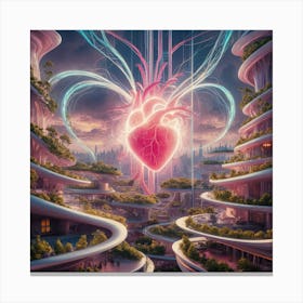 Futuristic Heart Canvas Print