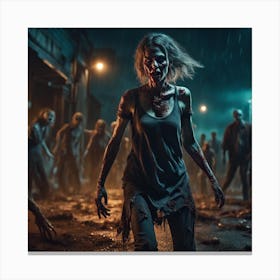 Zombies In The City Canvas Print