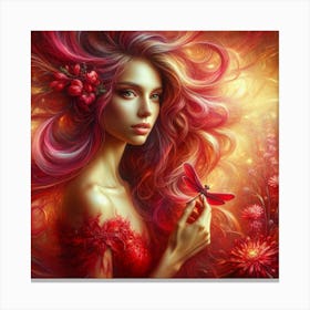 Beautiful Girl With Red Hair 1 Canvas Print