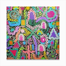 Colorful funky patterns Canvas Print