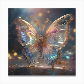 Butterfly made of glass Canvas Print