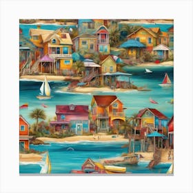 Beach Houses Canvas Print