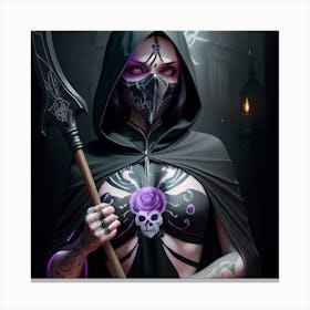Sexy Female Grim Reaper Canvas Print