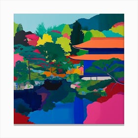 Colourful Gardens Ryoan Ji Garden Japan 1 Canvas Print