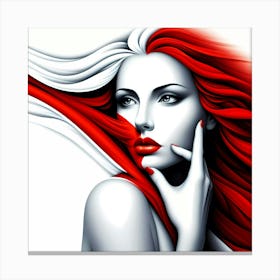 Beautiful Woman With Red Hair Canvas Print