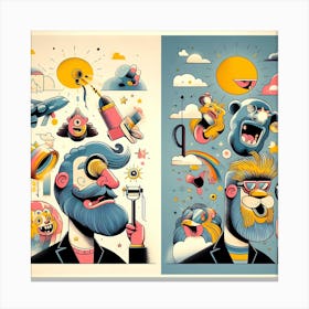 Cartoon Illustration Canvas Print