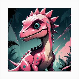 Pink Dinosaur Canvas Print