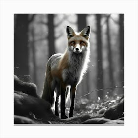 Fox In The Forest 28 Canvas Print