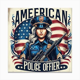 American Police Officer 2 Canvas Print