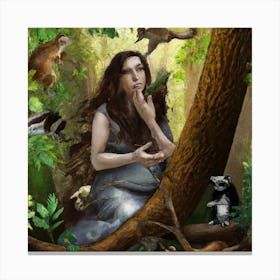 Woman In The Forest 003 Canvas Print