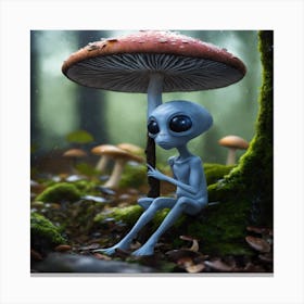 Alien In The Forest Canvas Print