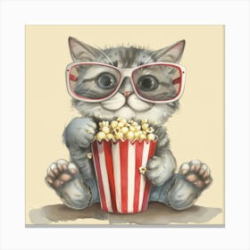 Cat In Glasses 7 Canvas Print