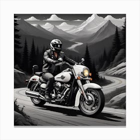 Harley-Davidson Flintstone Canvas Print