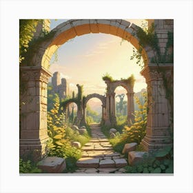 Into The Garden Ai Art Wall Art Design Illustration (13) Canvas Print