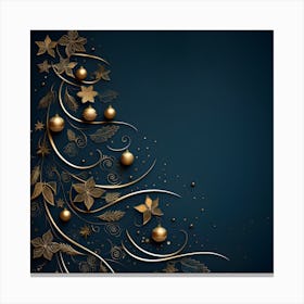 Christmas Tree On Blue Background 1 Canvas Print