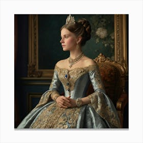 A Regal Portrait Of A Victorianera Lady Canvas Print