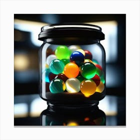 Colorful Balls In A Jar  Canvas Print