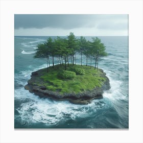 Small Island In The Ocean Canvas Print