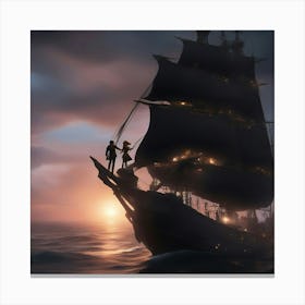 Black ship Canvas Print