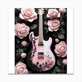Rhapsody in Pink and Black Guitar Wall Art Collection 16 Canvas Print
