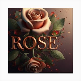 3D wallpaper red rose Canvas Print