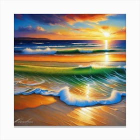 Sunset On The Beach 51 Canvas Print