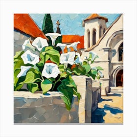 Bindweed Flowers In A Churchyard Canvas Print