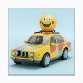 Smiley Car Canvas Print