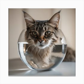 Cat In A Fish Bowl 18 Canvas Print