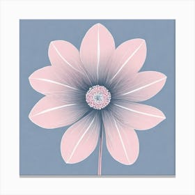 A White And Pink Flower In Minimalist Style Square Composition 729 Canvas Print