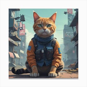 Cat In The City Canvas Print