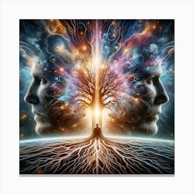 Psychedelic, Tree of Life, Psychology, Roots of the Multiverse Canvas Print