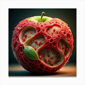 Rotten Apple Illustration Canvas Print