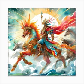 Chinese Emperor On Horseback Canvas Print