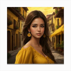 Golden Elegance in the streets Canvas Print