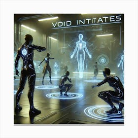 A Sci Fi Scene Depicting Void Initiates, Young Tra Canvas Print