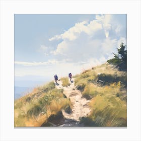 Hikers On A Trail Canvas Print