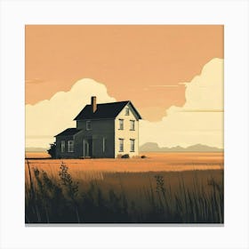 House In The Field Canvas Print